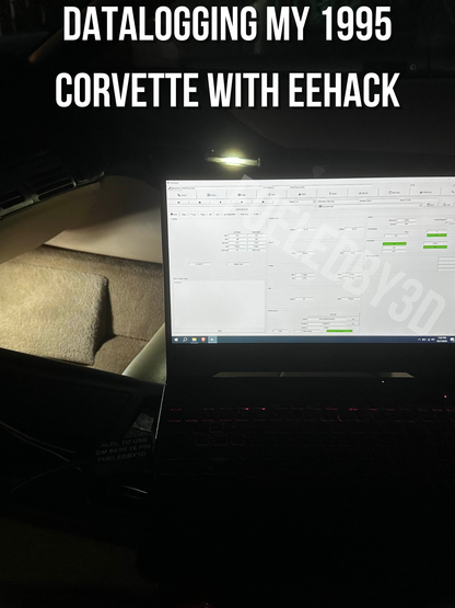 LT1 ALDL USB cable connected to laptop running EEHack